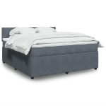 Giroletto a Molle con Materasso Grigio Scuro 180x200 cm Velluto