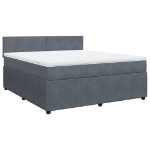 Giroletto a Molle con Materasso Grigio Scuro 180x200 cm Velluto