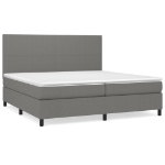 Giroletto a Molle con Materasso Grigio Scuro 200x200 cm Tessuto