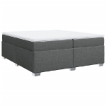 Giroletto a Molle con Materasso Grigio Scuro 200x200 cm Tessuto