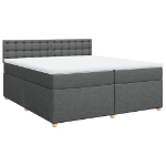 Giroletto a Molle con Materasso Grigio Scuro 200x200 cm Tessuto