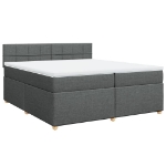 Giroletto a Molle con Materasso Grigio Scuro 200x200 cm Tessuto