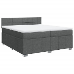 Giroletto a Molle con Materasso Grigio Scuro 200x200 cm Tessuto