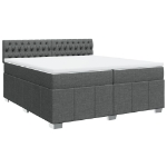 Giroletto a Molle con Materasso Grigio Scuro 200x200 cm Tessuto