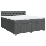 Giroletto a Molle con Materasso Grigio Scuro 200x200 cm Tessuto