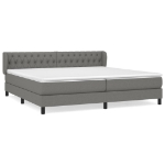 Giroletto a Molle con Materasso Grigio Scuro 200x200 cm Tessuto