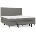 Giroletto a Molle con Materasso Grigio Scuro 200x200 cm Tessuto