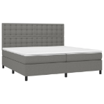 Giroletto a Molle con Materasso Grigio Scuro 200x200 cm Tessuto