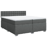 Giroletto a Molle con Materasso Grigio Scuro 200x200 cm Tessuto
