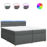 Giroletto a Molle con Materasso Grigio Scuro 200x200 cm Tessuto
