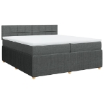 Giroletto a Molle con Materasso Grigio Scuro 200x200 cm Tessuto