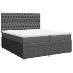 Giroletto a Molle con Materasso Grigio Scuro 200x200 cm Tessuto