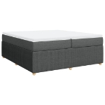Giroletto a Molle con Materasso Grigio Scuro 200x200 cm Tessuto