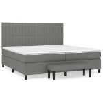Giroletto a Molle con Materasso Grigio Scuro 200x200 cm Tessuto