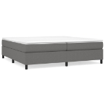 Giroletto a Molle con Materasso Grigio Scuro 200x200 cm Tessuto