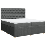 Giroletto a Molle con Materasso Grigio Scuro 200x200 cm Tessuto