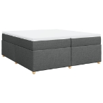 Giroletto a Molle con Materasso Grigio Scuro 200x200 cm Tessuto