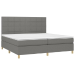 Giroletto a Molle con Materasso Grigio Scuro 200x200 cm Tessuto