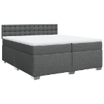 Giroletto a Molle con Materasso Grigio Scuro 200x200 cm Tessuto