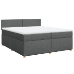 Giroletto a Molle con Materasso Grigio Scuro 200x200 cm Tessuto