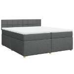 Giroletto a Molle con Materasso Grigio Scuro 200x200 cm Tessuto