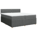 Giroletto a Molle con Materasso Grigio Scuro 200x200 cm Tessuto