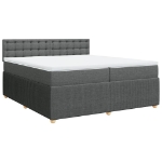 Giroletto a Molle con Materasso Grigio Scuro 200x200 cm Tessuto