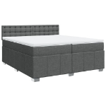 Giroletto a Molle con Materasso Grigio Scuro 200x200 cm Tessuto