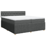 Giroletto a Molle con Materasso Grigio Scuro 200x200 cm Tessuto