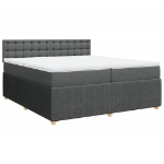 Giroletto a Molle con Materasso Grigio Scuro 200x200 cm Tessuto