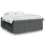 Giroletto a Molle con Materasso Grigio Scuro 200x200 cm Tessuto