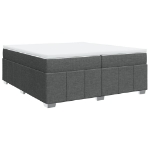 Giroletto a Molle con Materasso Grigio Scuro 200x200 cm Tessuto
