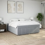 Giroletto a Molle con Materasso Grigio Scuro 200x200 cm Tessuto