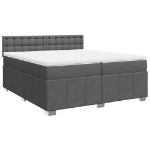 Giroletto a Molle con Materasso Grigio Scuro 200x200 cm Tessuto