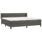 Giroletto a Molle con Materasso Grigio Scuro 200x200 cm Velluto