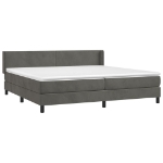 Giroletto a Molle con Materasso Grigio Scuro 200x200 cm Velluto