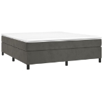 Giroletto a Molle con Materasso Grigio Scuro 200x200 cm Velluto