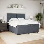 Giroletto a Molle con Materasso Grigio Scuro 200x200 cm Velluto