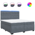 Giroletto a Molle con Materasso Grigio Scuro 200x200 cm Velluto