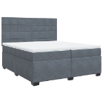Giroletto a Molle con Materasso Grigio Scuro 200x200 cm Velluto