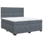Giroletto a Molle con Materasso Grigio Scuro 200x200 cm Velluto