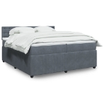 Giroletto a Molle con Materasso Grigio Scuro 200x200 cm Velluto
