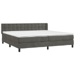 Giroletto a Molle con Materasso Grigio Scuro 200x200 cm Velluto