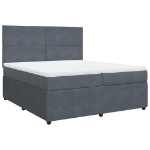 Giroletto a Molle con Materasso Grigio Scuro 200x200 cm Velluto