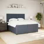 Giroletto a Molle con Materasso Grigio Scuro 200x200 cm Velluto