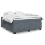 Giroletto a Molle con Materasso Grigio Scuro 200x200 cm Velluto
