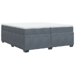 Giroletto a Molle con Materasso Grigio Scuro 200x200 cm Velluto