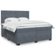 Giroletto a Molle con Materasso Grigio Scuro 200x200 cm Velluto