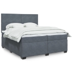 Giroletto a Molle con Materasso Grigio Scuro 200x200 cm Velluto