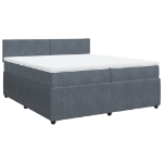 Giroletto a Molle con Materasso Grigio Scuro 200x200 cm Velluto